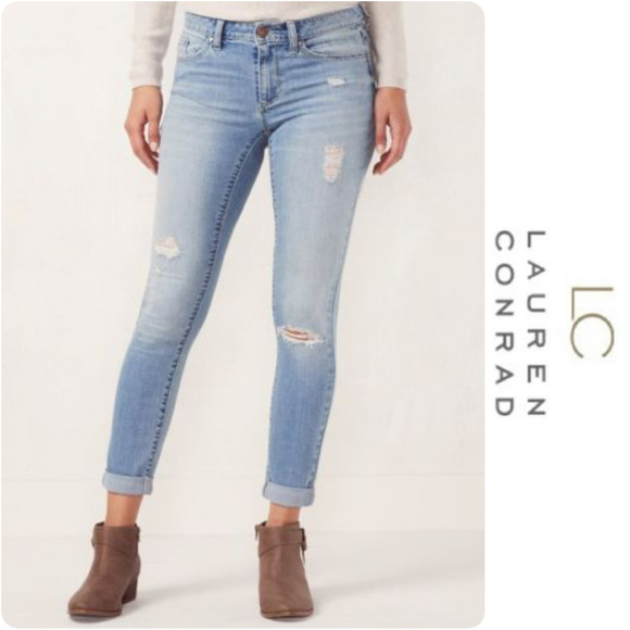 LC Lauren Conrad Denim - Lauren Conrad Love Cuffed Skinny Ankle Jeans 12